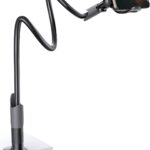 Cell Phone Mount Clamp Clip, Flexible Long Arm, Overhead Mount for Desk Headboard Bedside, for iPhone 16 Pro Max, 15 Pro Max, 14 Plus, 13 Mini & 4-7" Phone