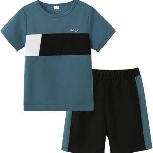 Boy Clothes Kids Boy's Summer Outfits Shorts Sleeve Crewneck T Shirt Tops Tees Shorts Sets Boy's 2 Piece Outfits