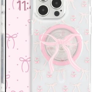 Magnetic Case for iPhone 11, 3D Pink Magnetic Stand Bowknot Phone Case