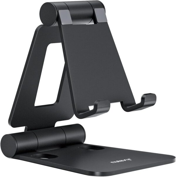 Fully Adjustable Foldable Desktop Phone Holder Cradle Dock Compatible with Phone 16 15 14 13 12 11 Pro Xs Xs Max Xr X 8, Nintendo Switch, All Phones