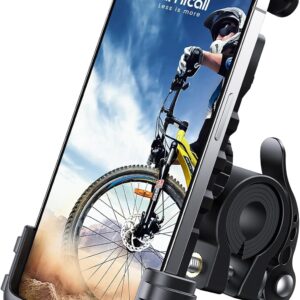 Motorcycle Phone Holder, Handlebar Cell Phone Clamp, Scooter Phone Clip for iPhone 16 Pro Max/Plus, 15 Pro Max, S10, S20, More 4.7" to 6.8" Smartphones