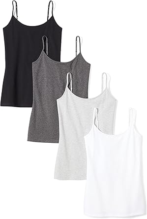 Essentials Women's Slim-Fit Camisole, Pack of 4
