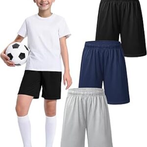 5 Pack Boys Basketball Shorts Kids Youth Athletic Short Boy Quick Dry Sport Clothes with Pockets Size 7-14 Years