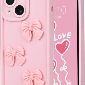 Pink 3D Bowknot Design Soft Shockproof Protective Iphone 16 Cover for Girls