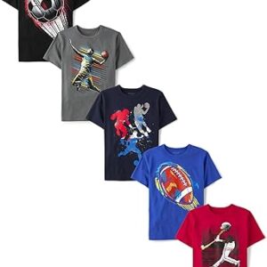 The Children's Place Boys' Sports Short Sleeve Graphic T-Shirts, Multipack