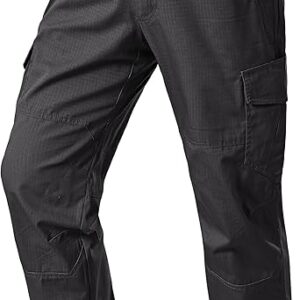 Mens Work Pants Cargo Tactical Construction Ripstop Waterproof Lightweight Outdoor Hiking Pants with Pockets