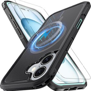 IPhone 16 Case with MagSafe Heavy Duty Full-Body Case for iPhone 16 6.1"-Black