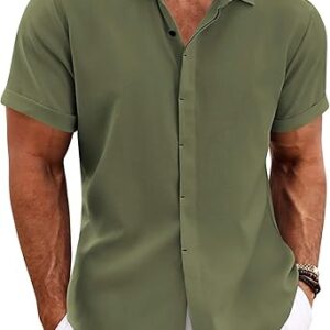 Button Down Shirt for Men Beach Summer Wedding Shirt