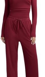 SXGYH 2 Piece Lounge Sets for Women Fall Outfits Long Sleeve Wide Leg Tracksuits Womens