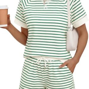 LOMON Womens Two Piece Outfits Summer Short Sets Women 2 Piece Outfits Comfy Travel Set Womens Clothing